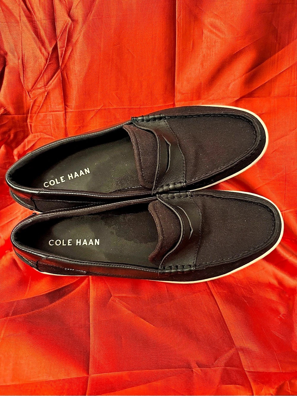 Cole Haan Grand Crosscourt leather upper Penny Loafer Black Size 12 M